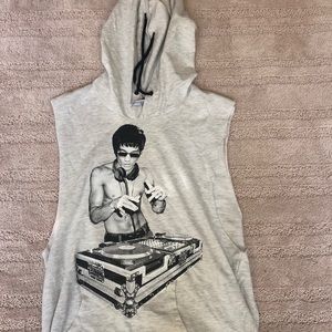 Bruce Lee hooded DJ tank